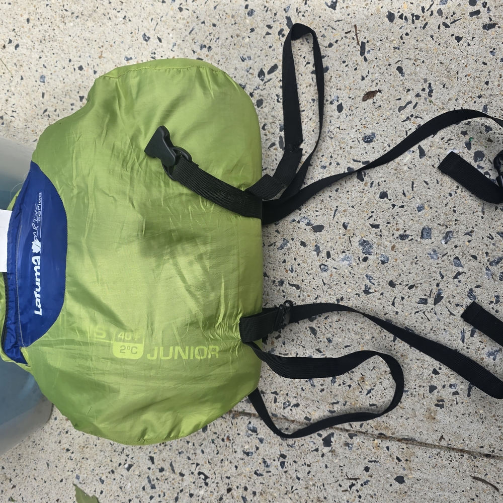Kids Blue and Green Sleeping Bag - Picture 3 of 7